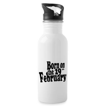 Born on the 29th February - Water bottle with straw - white - Right
