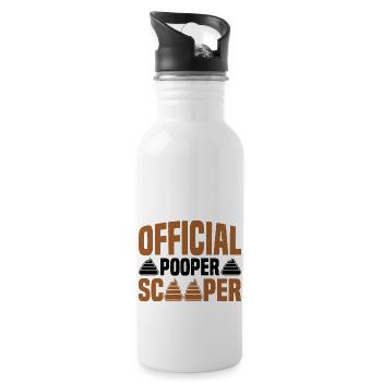 Official Pooper Scooper 60 - Trinkflasche mit integriertem Trinkhalm - Weiß - Rechts