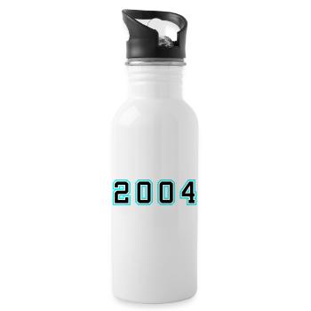 2004 Jahr Geburtstag - Trinkflasche mit integriertem Trinkhalm - Weiß - Rechts