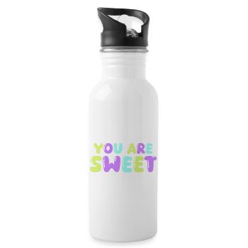 you are sweet - Trinkflasche mit integriertem Trinkhalm - Weiß - Rechts