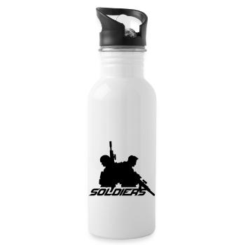 2 Soldiers Crew War Team Freedom Soldier Fighter - Water bottle with straw - white - Right
