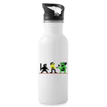 Martial PixFighter - Trinkflasche mit integriertem Trinkhalm - Weiß - Rechts