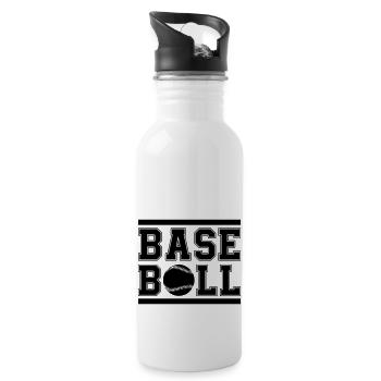 baseball - Trinkflasche mit integriertem Trinkhalm - Weiß - Rechts