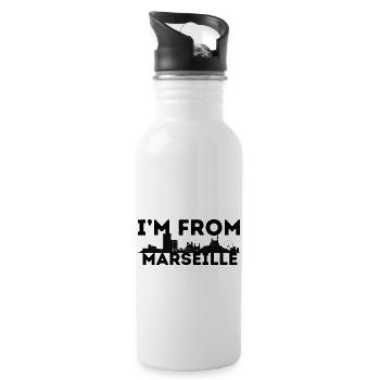 I'm from Marseille - Water bottle with straw - white - Right