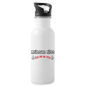 Best Niece - Water bottle with straw - white - Right