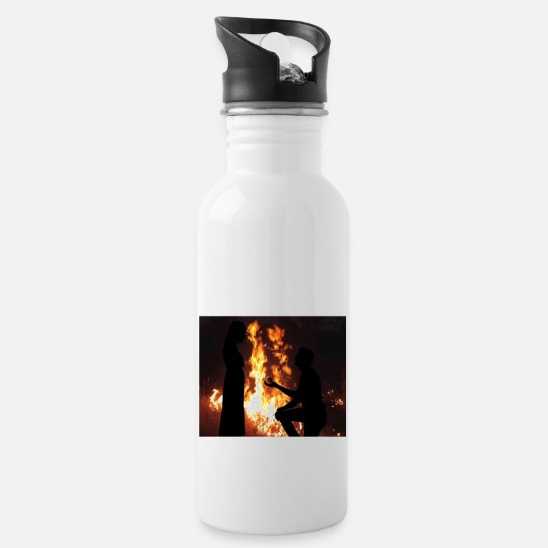 Express Love near Fire - Water bottle with straw - white