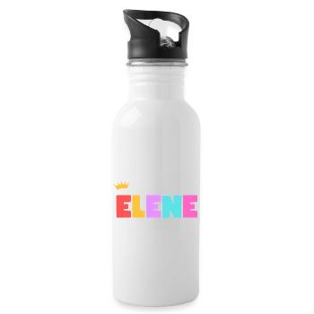 Elene! Customizable - Water bottle with straw - white - Right