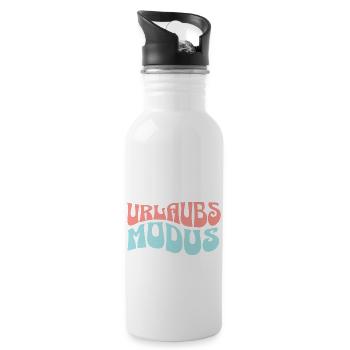 Urlaubsmodus Aktiviert - Trinkflasche mit integriertem Trinkhalm - Weiß - Rechts