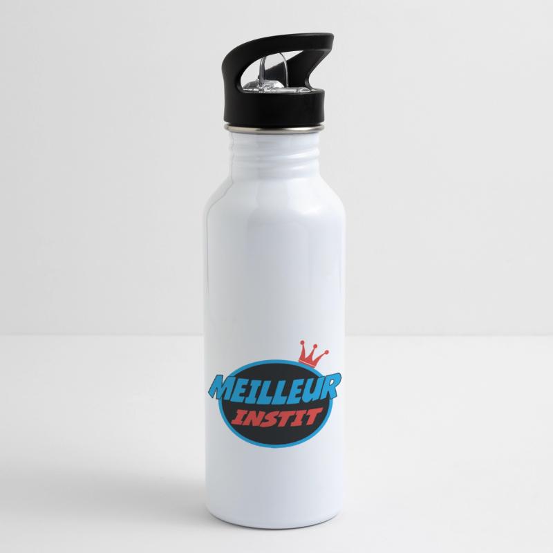 BESTER LEHRER Trinkflasche mit integriertem Trinkhalm