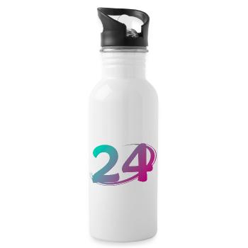 Number 24 multicolor - Water bottle with straw - white - Right