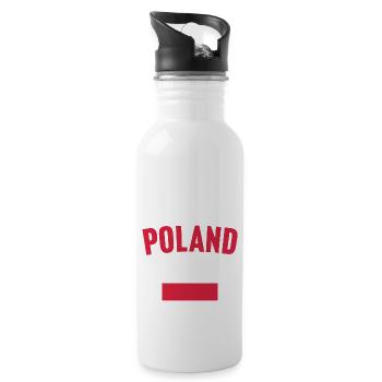 Polen Flagge - Trinkflasche mit integriertem Trinkhalm - Weiß - Rechts