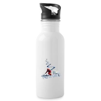 Downhill skiing Skiing Down - Water bottle with straw - white - Right
