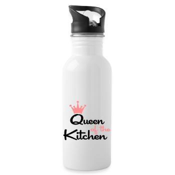 T-shirts pour les femmes qui aiment cuisiner - Gourde avec paille intégrée - blanc - Droite