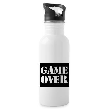 Game Over - Trinkflasche mit integriertem Trinkhalm - Weiß - Rechts