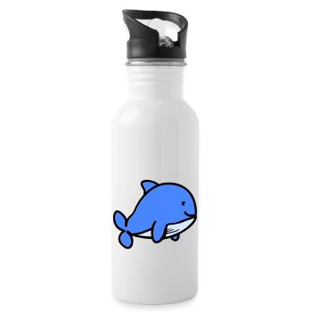 Baby Whale Comic - Water bottle with straw - white - Right