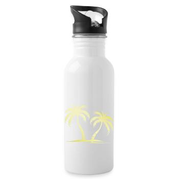 Palmen Gold - Trinkflasche mit integriertem Trinkhalm - Weiß - Rechts