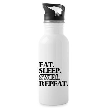 Swimming Water Sports - Water bottle with straw - white - Right