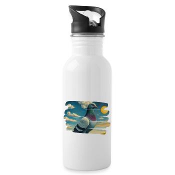 Sunrise Pigeon - Water bottle with straw - white - Right