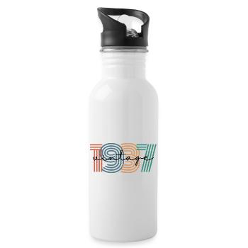 1937 Vintage Retro - Water bottle with straw - white - Right
