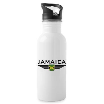 I Love Jamaica, Outfit T-Shirt Design Gift - Water bottle with straw - white - Right