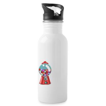 It's Not Hoarding If It's Gumballs Retro Chewing - Trinkflasche mit integriertem Trinkhalm - Weiß - Rechts
