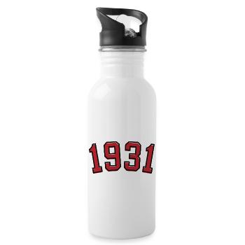 Sport Jahrgang 1931 - Trinkflasche mit integriertem Trinkhalm - Weiß - Rechts