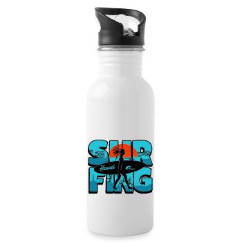 surf hawaii - Water bottle with straw - white - Right