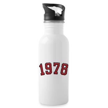 Year of birth sport 1978 - Water bottle with straw - white - Right
