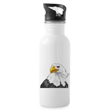 Portrait of a proud eagle - Water bottle with straw - white - Right