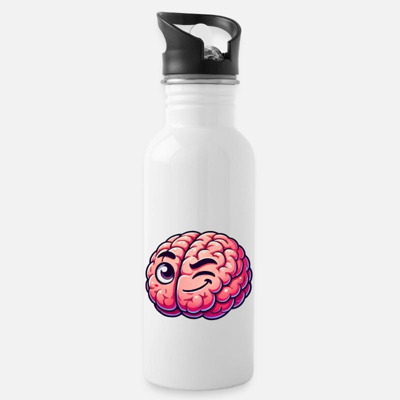Cerveau intelligent - Gourde avec paille intégrée - blanc
