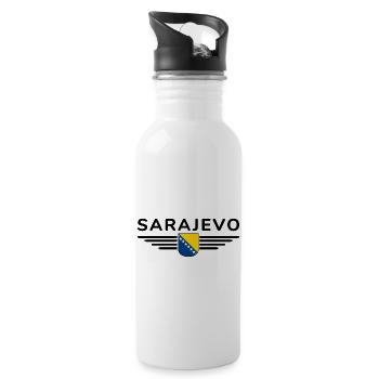 Sarajevo Bosnien Fan T-Shirt - Trinkflasche mit integriertem Trinkhalm - Weiß - Rechts