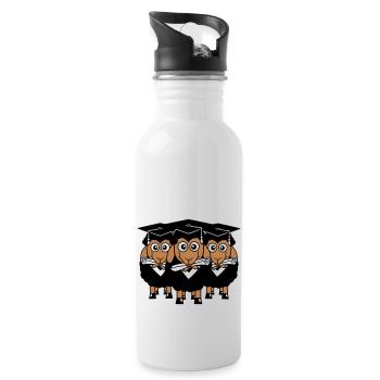 3 Schafe Zeugnis College Abi Drei Schüler Team - Trinkflasche mit integriertem Trinkhalm - Weiß - Rechts