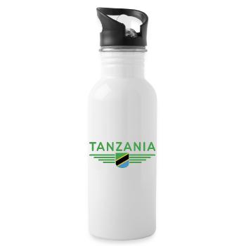 T-shirt T-shirt Tanzanie pour les vrais fans - Gourde avec paille intégrée - blanc - Droite
