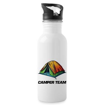 zelt camper - Trinkflasche mit integriertem Trinkhalm - Weiß - Rechts