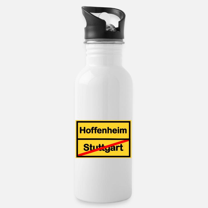 Das schöne Hoffenheim in Baden - Trinkflasche mit integriertem Trinkhalm - Weiß