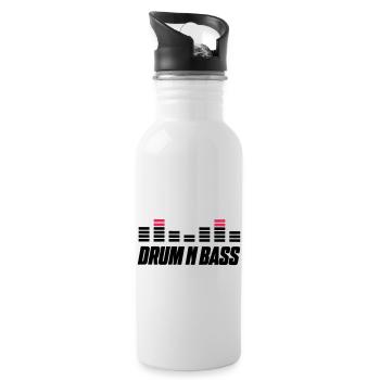 drum bass - Trinkflasche mit integriertem Trinkhalm - Weiß - Rechts