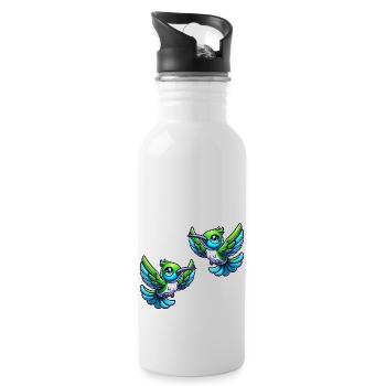 Colibri Oiseau 2 - Gourde avec paille intégrée - blanc - Droite
