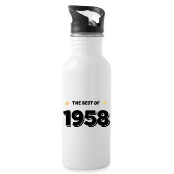 Das Beste von 1958 - Trinkflasche mit integriertem Trinkhalm - Weiß - Rechts