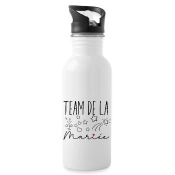 Wife Bride Team for a Bachelorette Party Team Bride - Water bottle with straw - white - Right