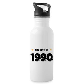 Das Beste von 1990 - Trinkflasche mit integriertem Trinkhalm - Weiß - Rechts