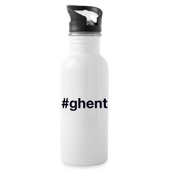 Gand Hashtag Gand Belgique - Gourde avec paille intégrée - blanc - Droite