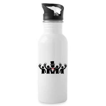 Groom Crew Bachelors - Water bottle with straw - white - Right