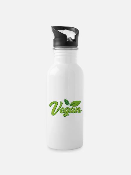 Vegan - Gourde avec paille intégrée - blanc