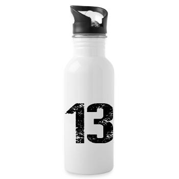 13 Number Jersey - Water bottle with straw - white - Right