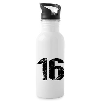 16 Zahl Trikot - Trinkflasche mit integriertem Trinkhalm - Weiß - Rechts