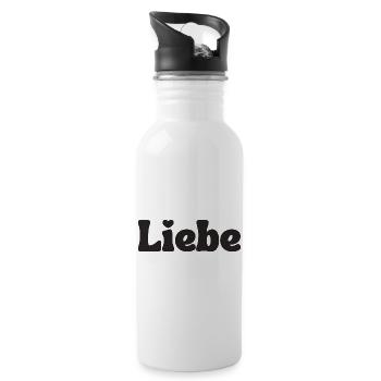 Love - Water bottle with straw - white - Right