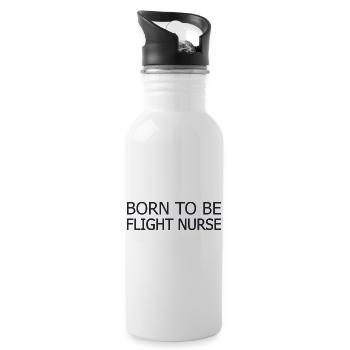 Flight Nurse Born To Be Luftrettung - Trinkflasche mit integriertem Trinkhalm - Weiß - Rechts