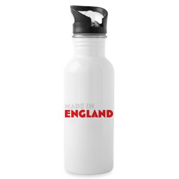 Made in England Emblem Tee - Water bottle with straw - white - Right