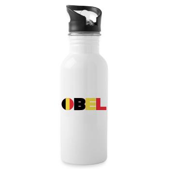 Belgien - Trinkflasche mit integriertem Trinkhalm - Weiß - Rechts