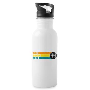 Manual Transmission Forever - Water bottle with straw - white - Right
